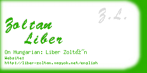 zoltan liber business card